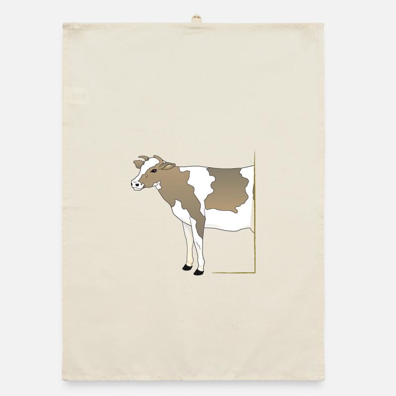 Cow - Cow Half in Frame Organic dish towel