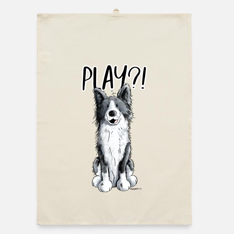 Border Collie Play Organic Geschirrtuch