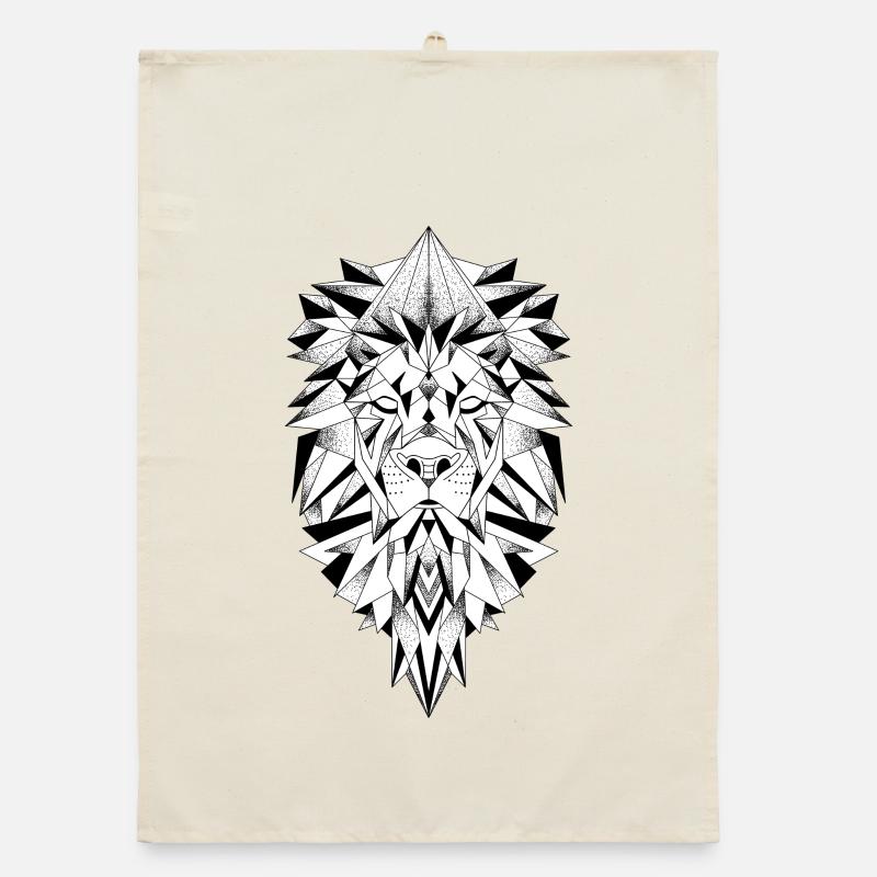 Geometric Lion Head Chart Organic dish towel