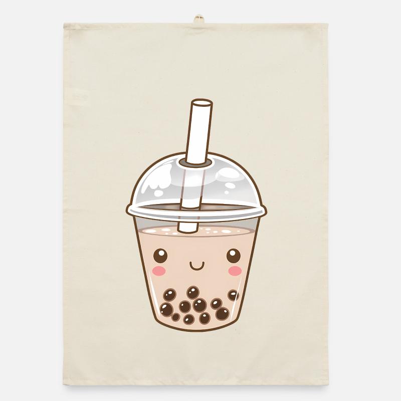 Kawaii Bubble Tea Organic dish towel