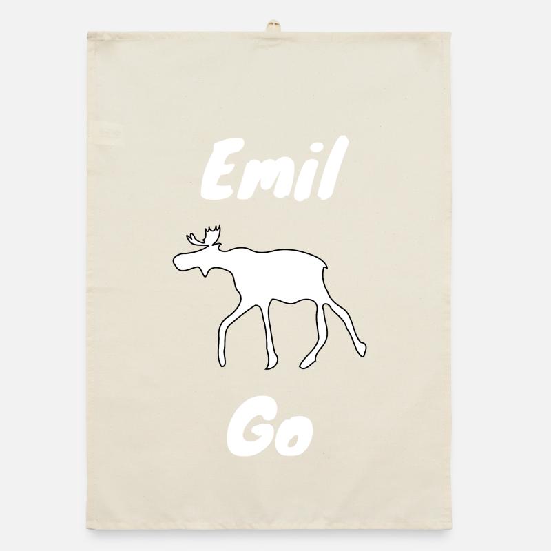 Emil der Elch withe - Organic Geschirrtuch - Natur