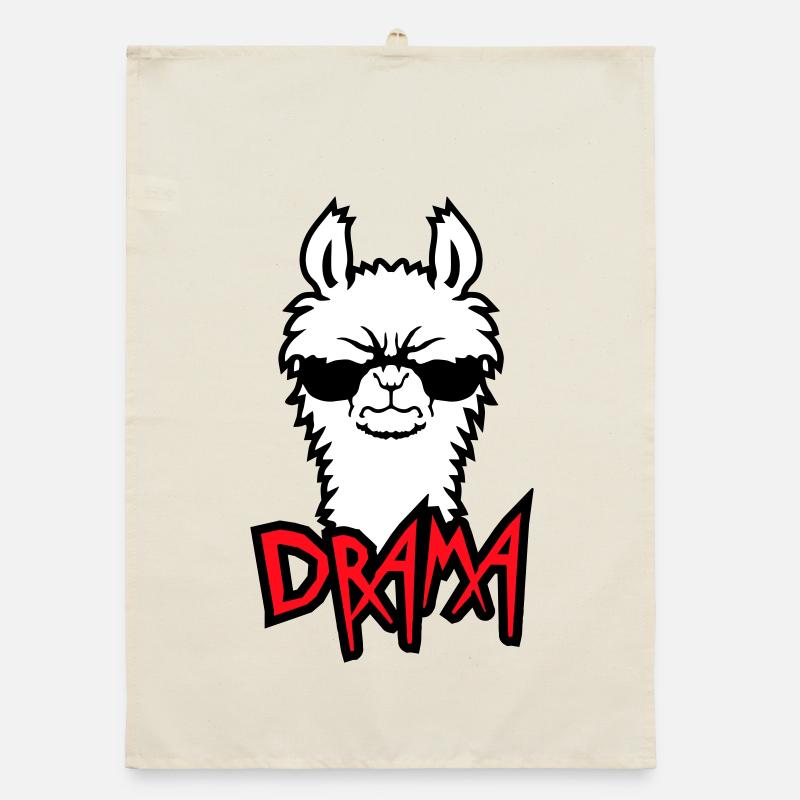 Lama Cool Wütend Sonnenbrille Pelzig Sauer Alpaka Organic Geschirrtuch