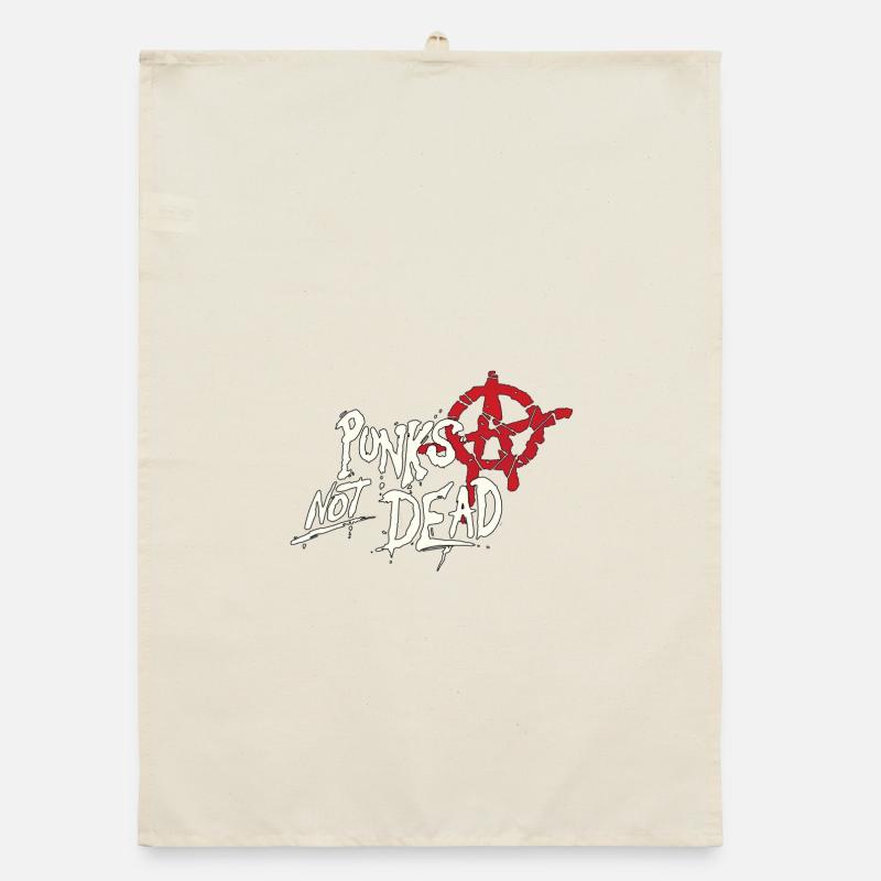 Punks Not Dead Anarcho Punk Logo - Organic Geschirrtuch - Natur