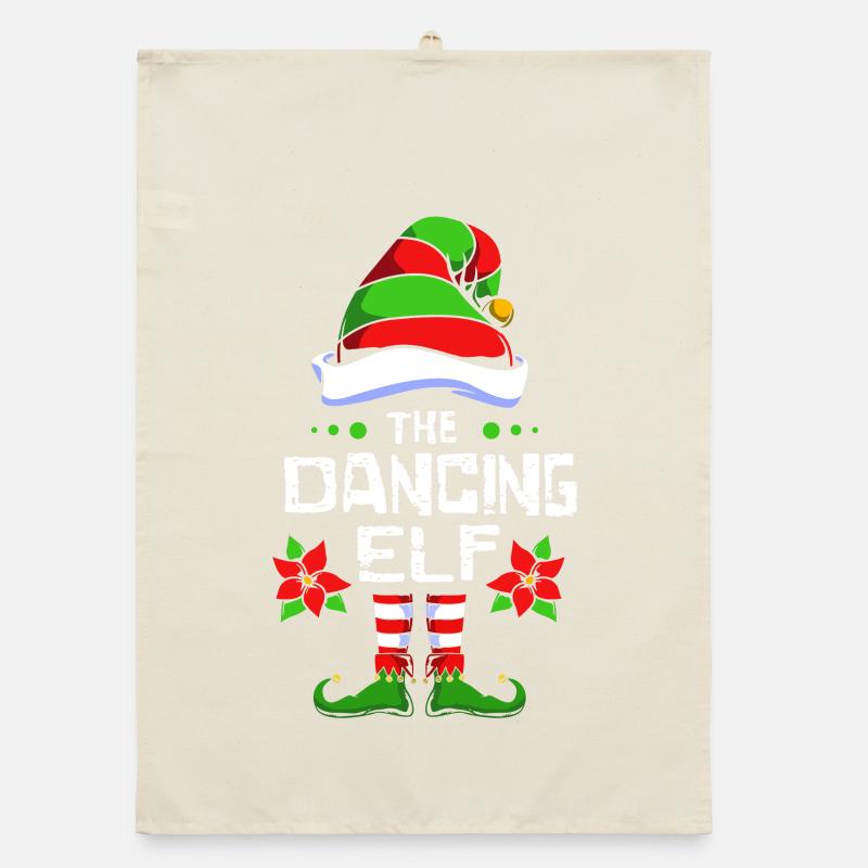 Dancing Elf Elf Christmas Gift Organic dish towel