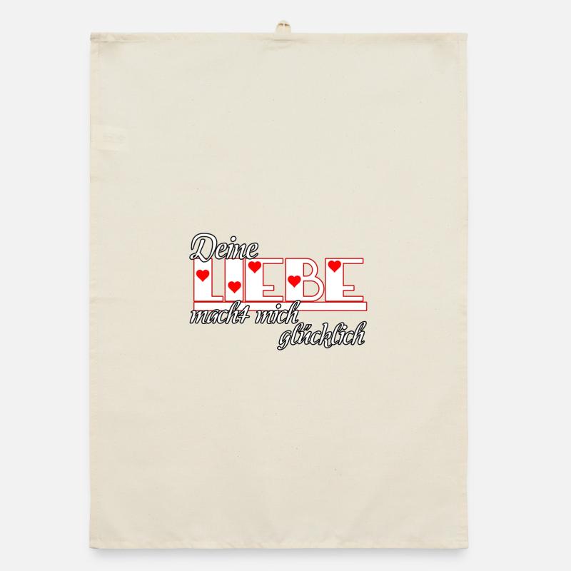 Liebe Glück Ehe Paar Partnerschaft Geschenk Organic Geschirrtuch