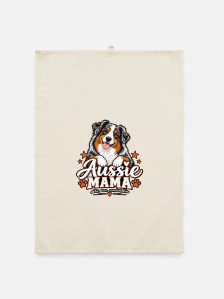 Aussie Mama – Geschenk für Aussie Fans - Organic Geschirrtuch - Natur - Vorne