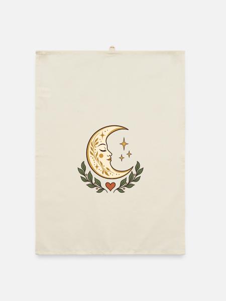 Sonne und Mond – Mond - Organic Geschirrtuch - Natur - Vorne
