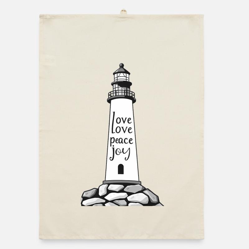 Leuchtturm mit Friedensbotschaft Organic Geschirrtuch