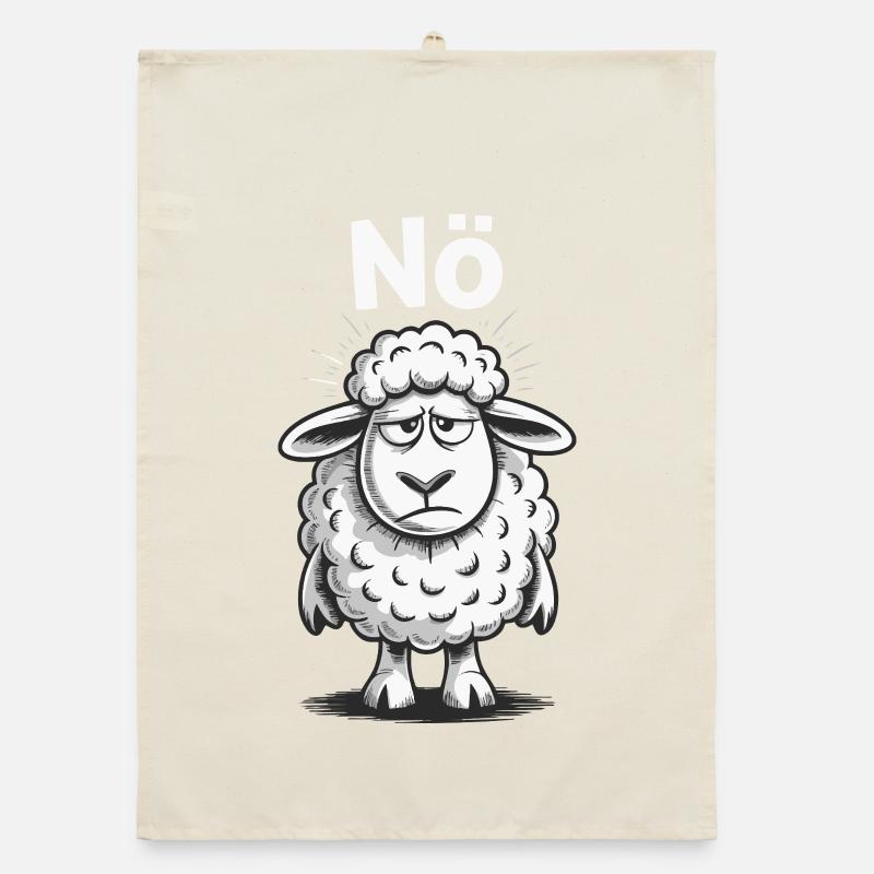Basse-Autriche – Grumpy Sheep Humour Design Torchon bio