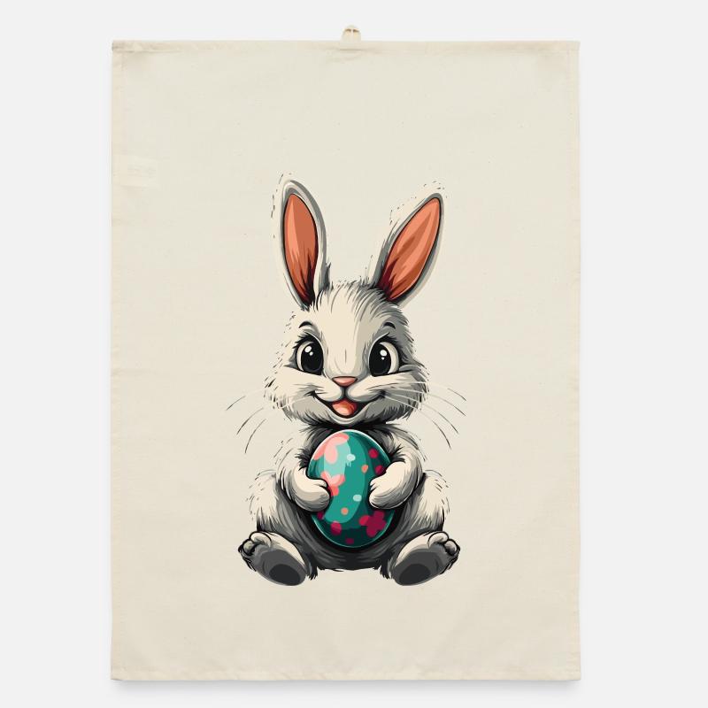 Bunny Easter Rabbit Easter Egg Cute Organic dish towel
