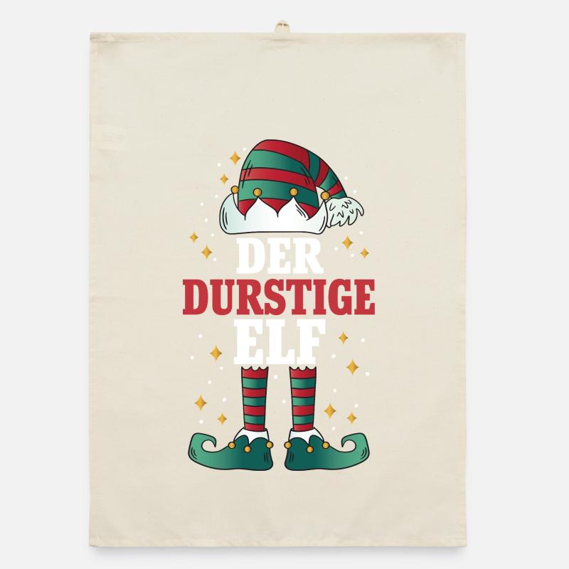 Weihnachten Der Durstige Elf Organic Geschirrtuch