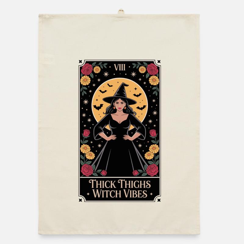 Dicke Oberschenkel Hexenvibes Tarot Organic Geschirrtuch