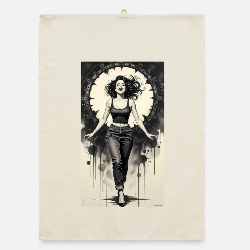 Sirène monochrome et auréole de fer Torchon bio