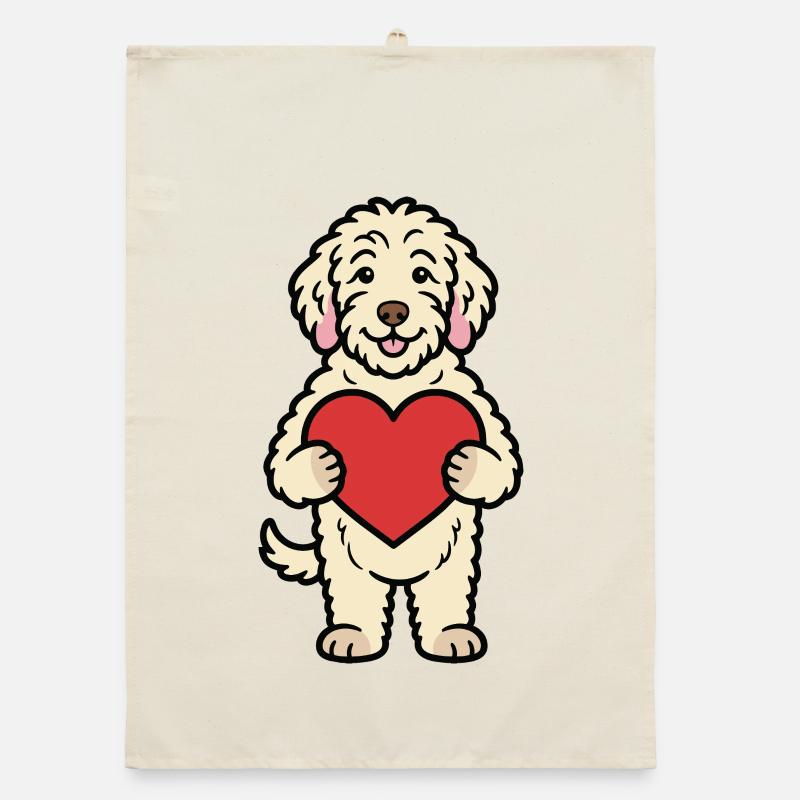 Doodle-Hund Organic Geschirrtuch