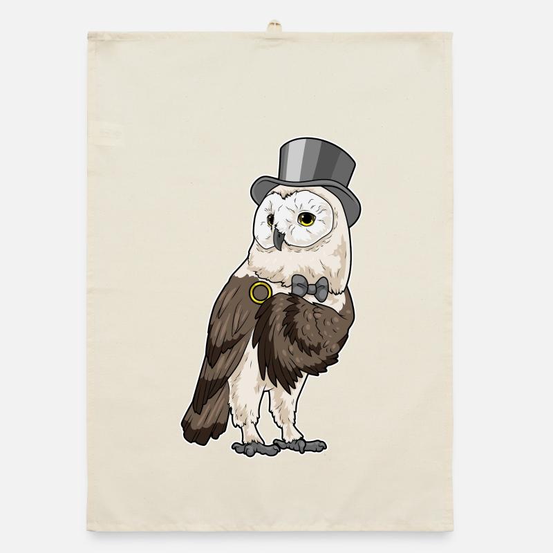 Eule Bräutigam Ehering Hochzeit Organic Geschirrtuch