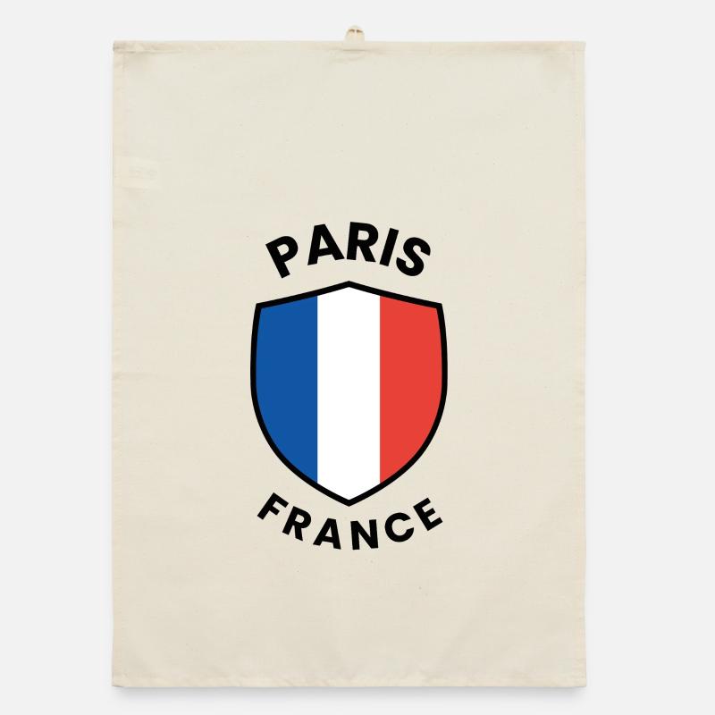 Conception du drapeau de Paris sur le bouclier Torchon bio