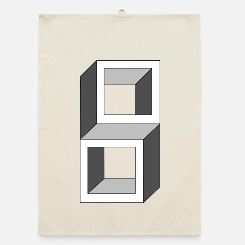 Grayscale Cube Frames Organic dish towel