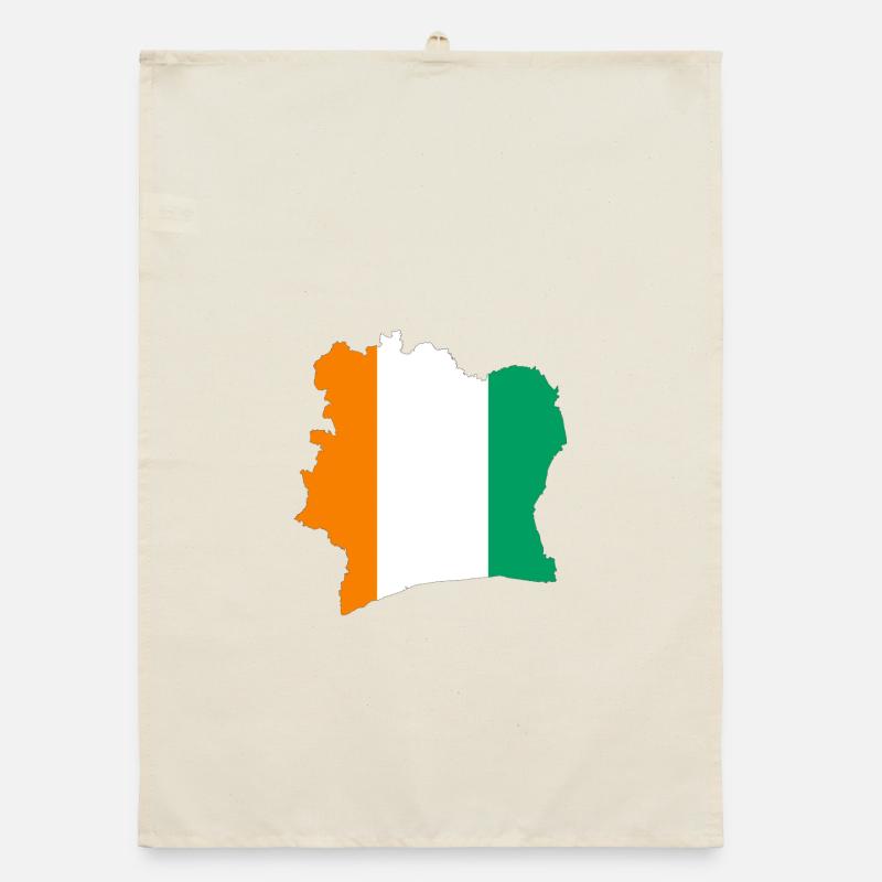 Stylized tricolor ivory coast map Organic dish towel
