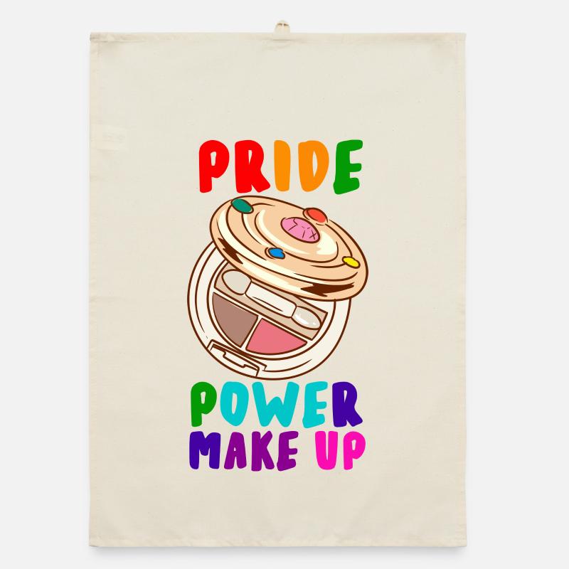 Pride Power Makeup Rainbow Art Organic dish towel