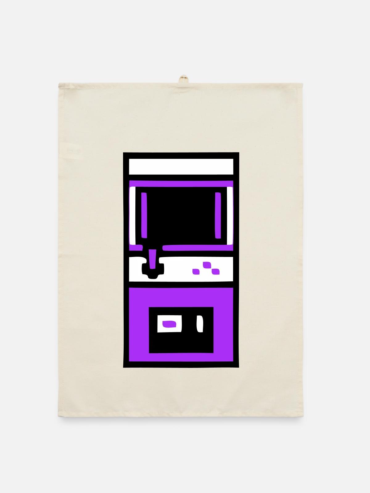 Joueur nostalgique d’arcade automate - Torchon bio - nature - Devant