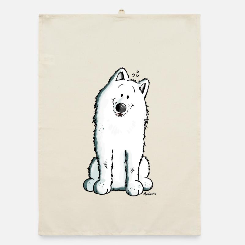 Cute Samoyed Organic dish towel