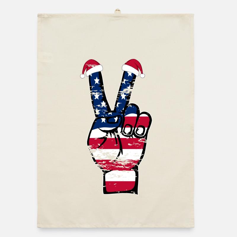 Symbole de paix de Noël drapeau des États-Unis utilisé Torchon bio