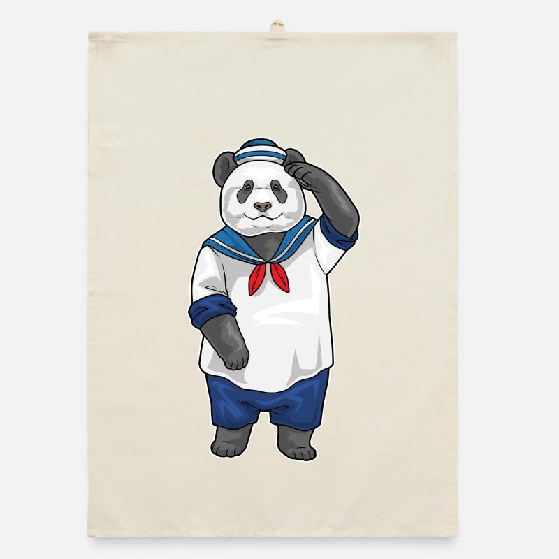 Panda Sailor Sailor's Hat Organic dish towel