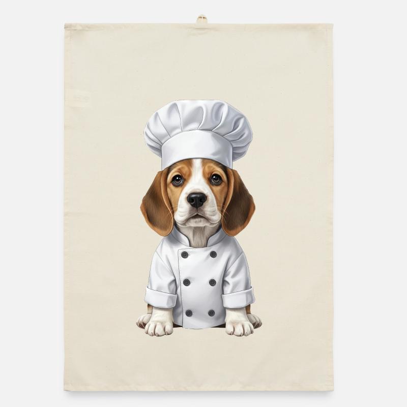 Funny Beagle Chef Cartoon Chef Organic dish towel