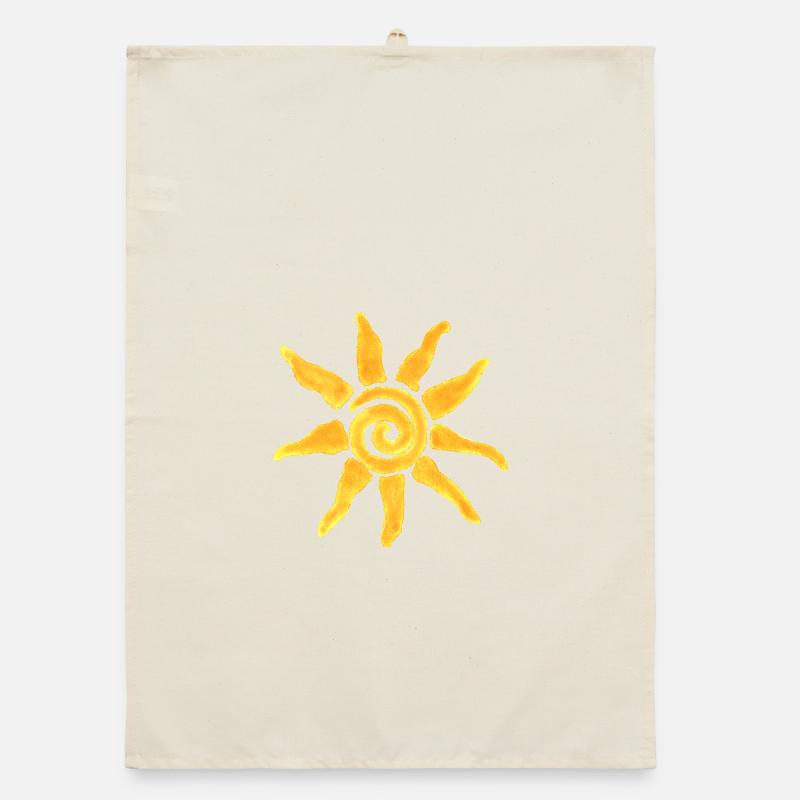 Illustration d’icône de soleil à l’aquarelle Torchon bio