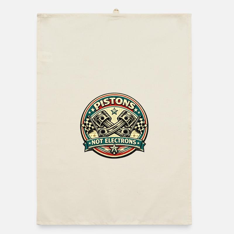 Vintage Piston Badge: Not Electrons Organic dish towel