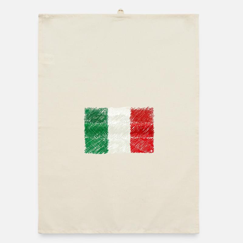 Scribbled Italian Flag Organic dish towel