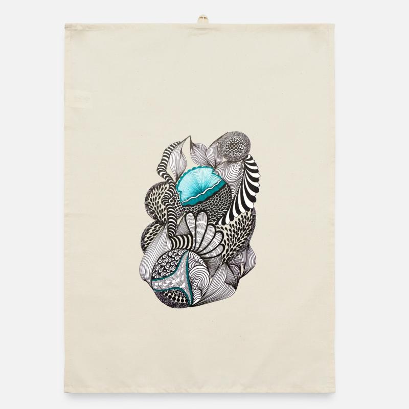 Oceanic Ink Patterns Organic dish towel