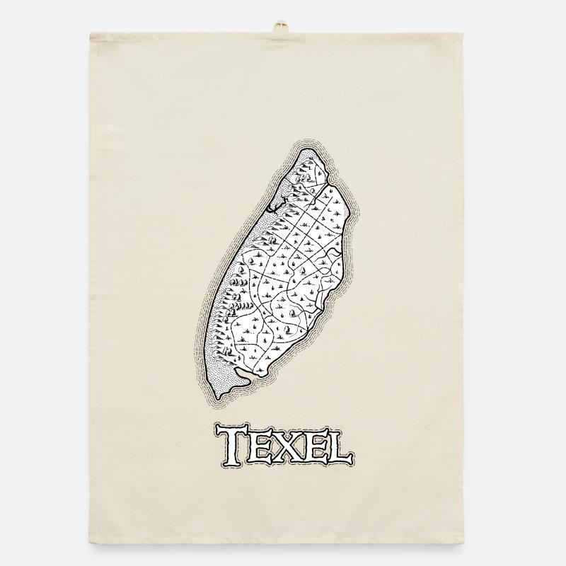 Texel | Antique map | Treasure map Organic dish towel