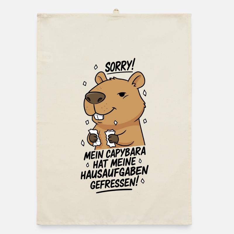 Sorry! Capybara ate my homework Organic dish towel
