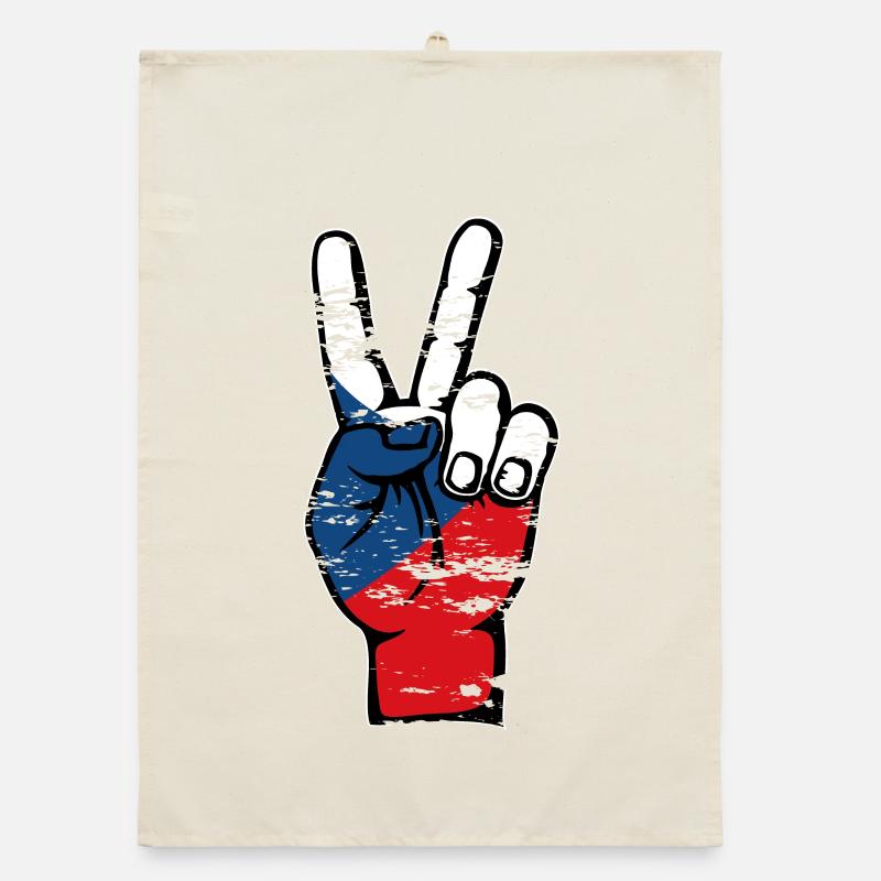 Drapeau de la République tchèque Paix Victoire Symbole utilisé Torchon bio