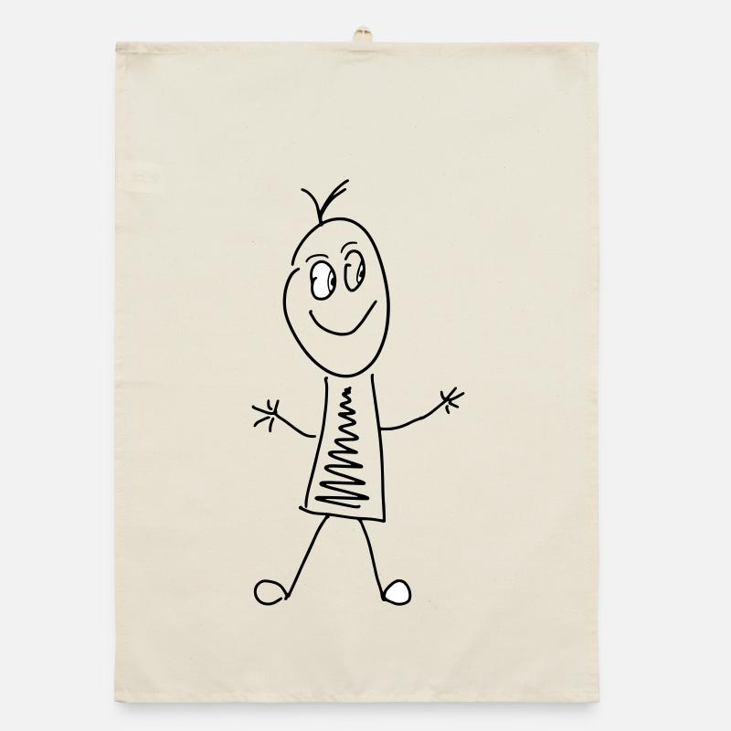 Strich Figur - Organic Geschirrtuch - Natur