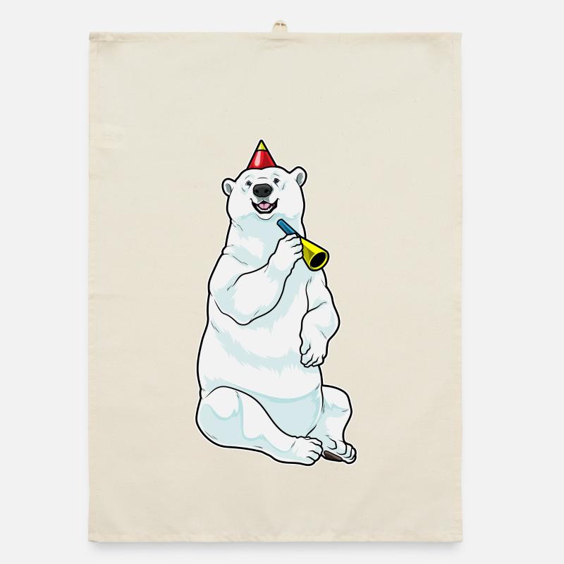 Polar Bear Birthday Toad Organic dish towel