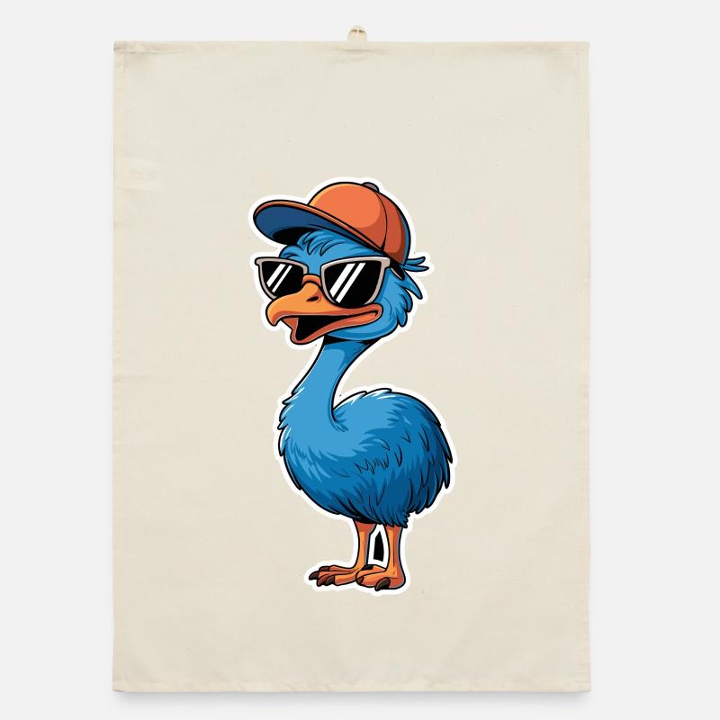 Cool blue bouquet with sunglasses and cap Organic dish towel