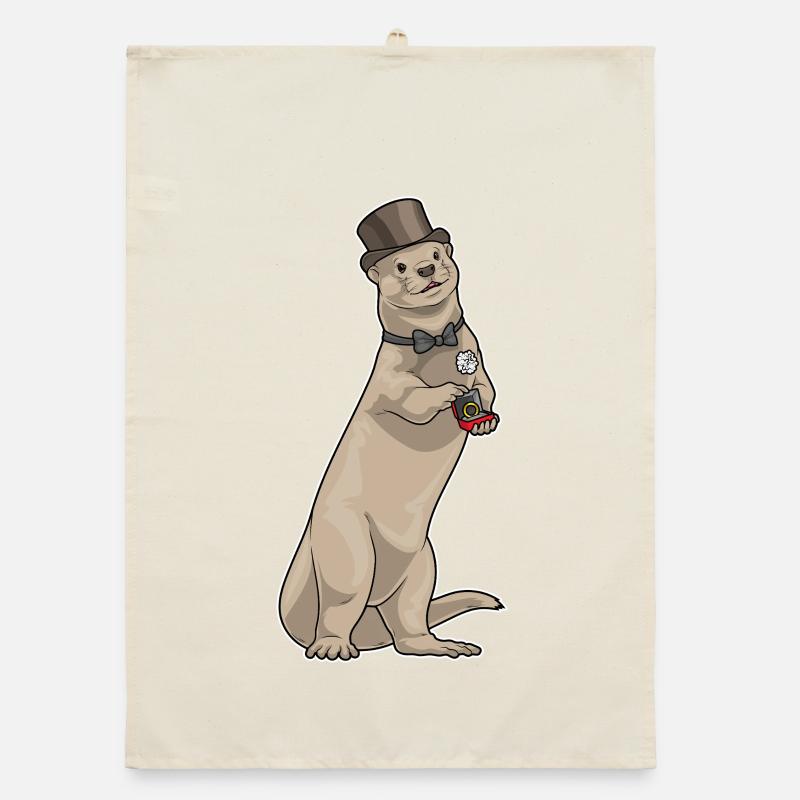 Otter Bräutigam Ehering Hochzeit Organic Geschirrtuch