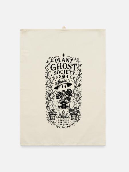 Plant Ghost Society - Organic Geschirrtuch - Natur - Vorne