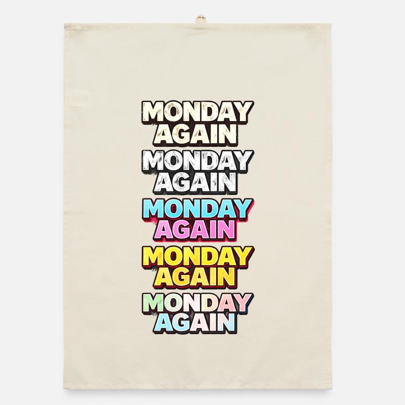Monday Again Typographie couleur Torchon bio