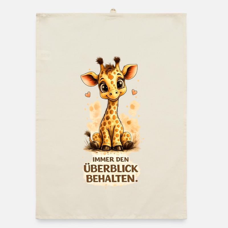 Giraffe mit Überblickspruch Organic Geschirrtuch