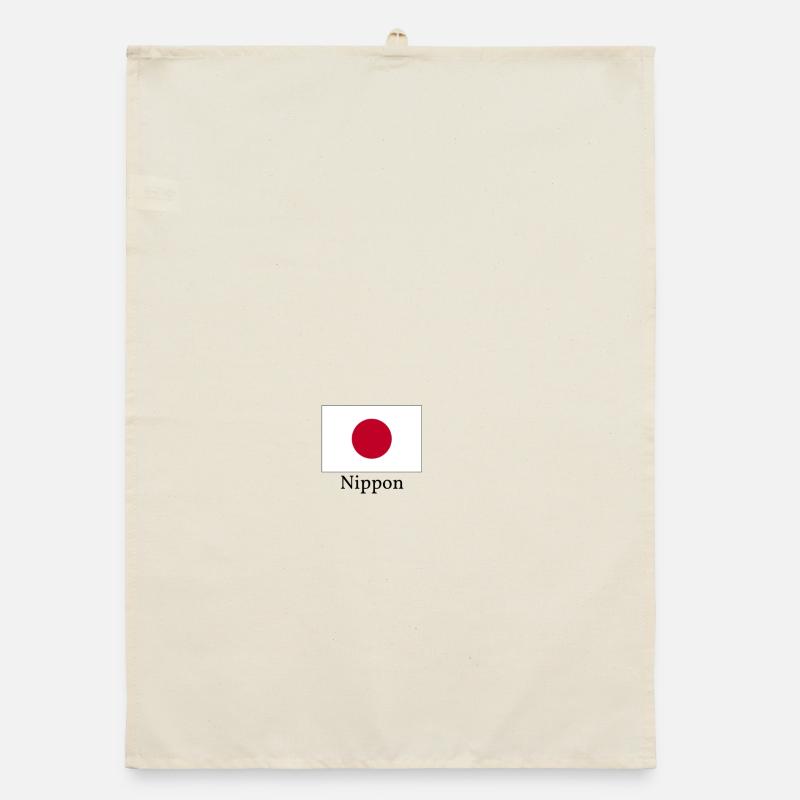 Japanisches Flaggendesign - Organic Geschirrtuch - Natur