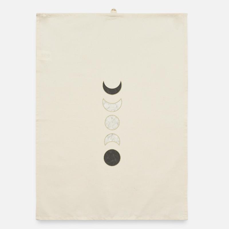 Moon Phases Marble Pattern Organic dish towel