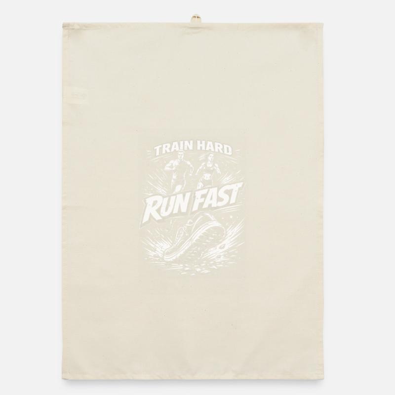 Train Hard Run Fast – Conception de la puissance Torchon bio