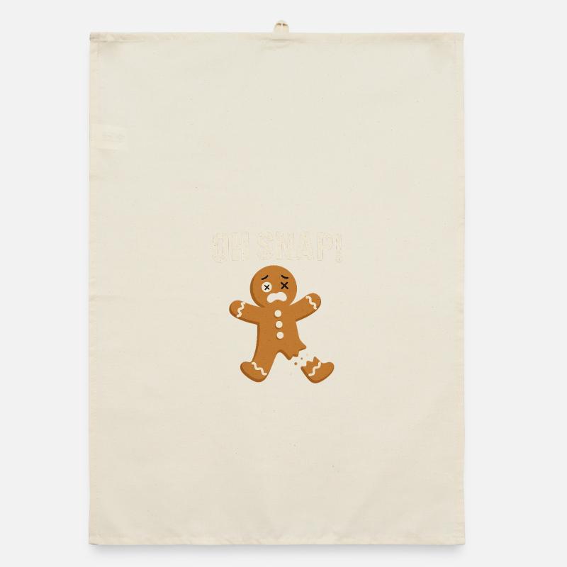 Gingerbread Man with Shocked Expression (Oh Snap) Organic dish towel