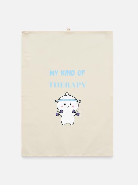 My kind of therapy T-Shirt Rabbit Gift - Organic dish towel - nature - Front