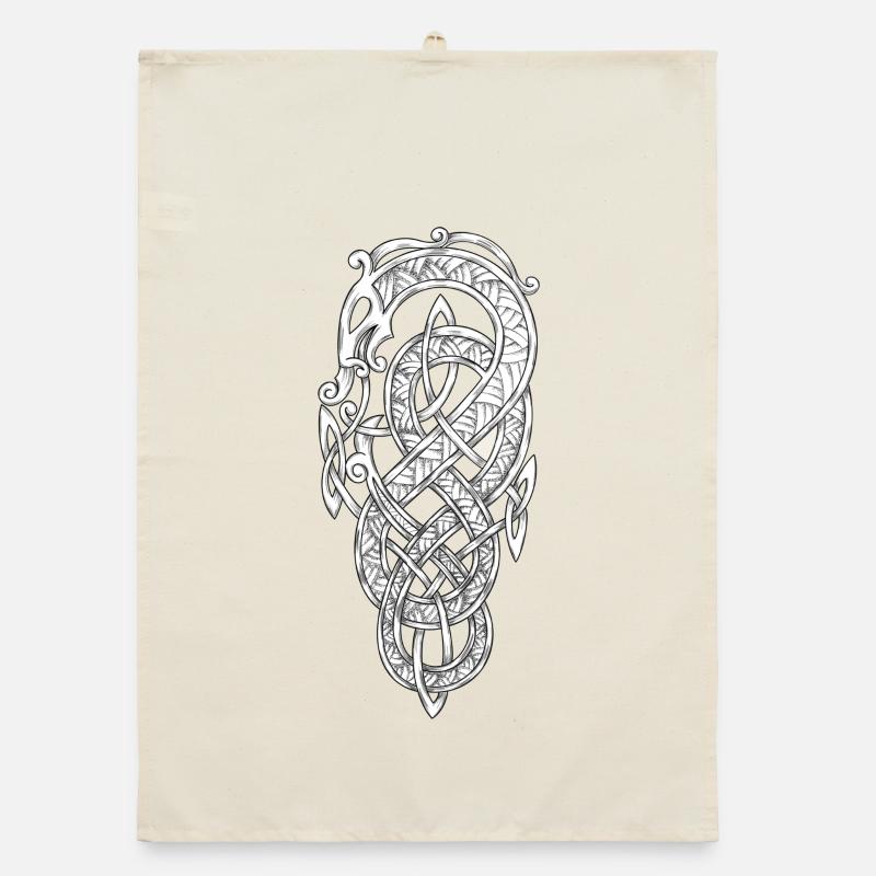 Wikinger-Schlange Organic Geschirrtuch