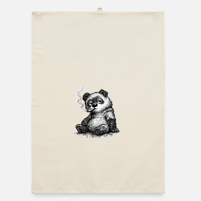 Meh Bear – Unbothered Sketch (Sarcasm) Organic dish towel