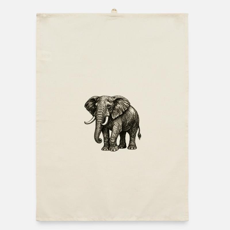 Vintage Elephant Illustration – Power & Nature Organic dish towel
